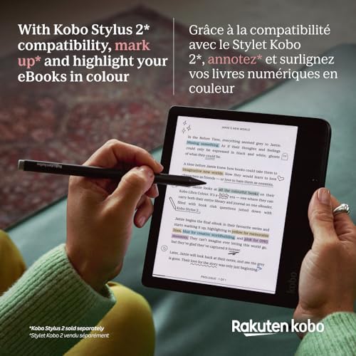 Kobo Libra Colour | eReader | 7” Glare-Free Colour E Ink Kaleido™ 3 Display | Dark Mode Option | Audiobooks | Waterproof | Black