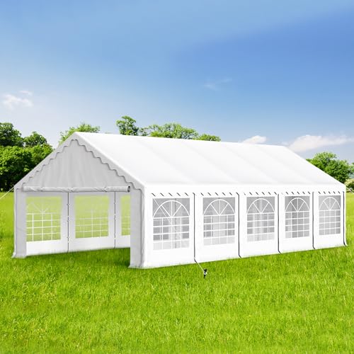GREEN PARTY 20x40FT Party Tent Heavy Duty, Large Wedding Event Shelters with 7 Carry Bags & Removable Sidewalls, Outdoor Canopy Gazebo Commercial Tents for Parties Carport Camping Garden Patio