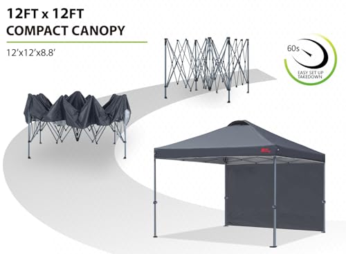 MASTERCANOPY Durable Pop-up Canopy Tent with 1 Sidewall (10'x10',White)