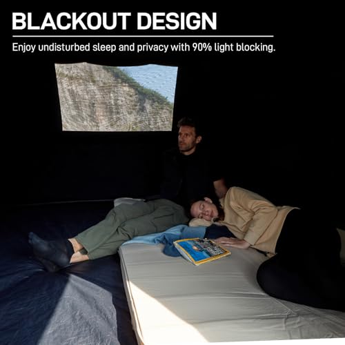 EVER ADVANCED Blackout 6 Person Camping Tent, Instant Cabin Tent for Family with Vestibule and Large Mesh Windows, 60s Easy Setup, Double Layer, Water-Resistant