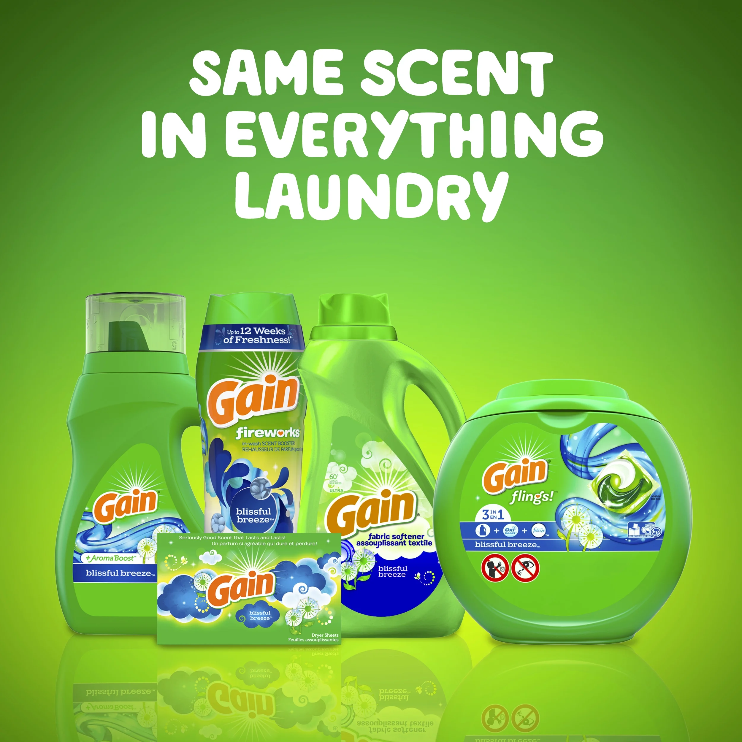 Gain Blissful Breeze, 107 Loads Liquid Laundry Detergent, 165 Fl Oz