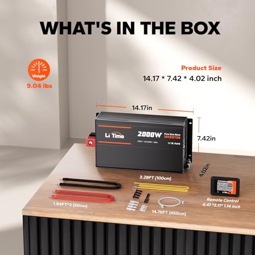 LiTime 24V 3000W All-in-One Solar Inverter Charger | 60A MPPT Solar Controller | Pure Sine Wave Output | Uninterrupted Power Supply | RS485 Communication | Home Energy Storage, Off-Grid Solar System