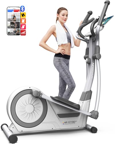 HARISON Elliptical Machine for Home 350 LBS Capacity, Magnetic Elliptical Exercise Machine with 16-Level Resistance Control, Elliptical Trainer with HARISON Bluetooth