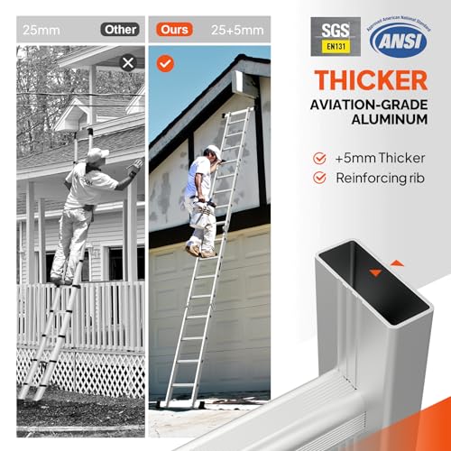 LUISLADDERS Folding Ladder Multi-Purpose Aluminium Extension 7 in 1 Step Heavy Duty Combination EN 131 Standard (12.5 Feet)