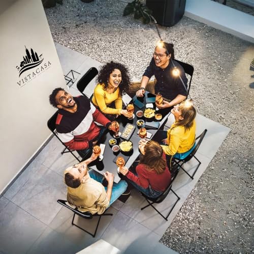 10 Pack White Plastic Folding Chair for Indoor Outdoor, 350 lb Capacity, Foldable Commercial Stacking Chairs with Steel Frame for Office Wedding Party Events