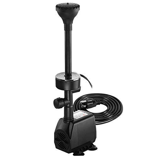 730GPH Submersible Pump Fountain with RGB Color Changing Ring Water Patterns Decoration Garden Pond Landscape 2800L/H, 110V/55W