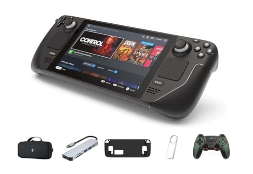 Valve Steam Deck 1TB Handheld Gaming Console, 7 inch Touchscreen 1280 x 800 LCD Display, Bundle 5-in-1 Kit