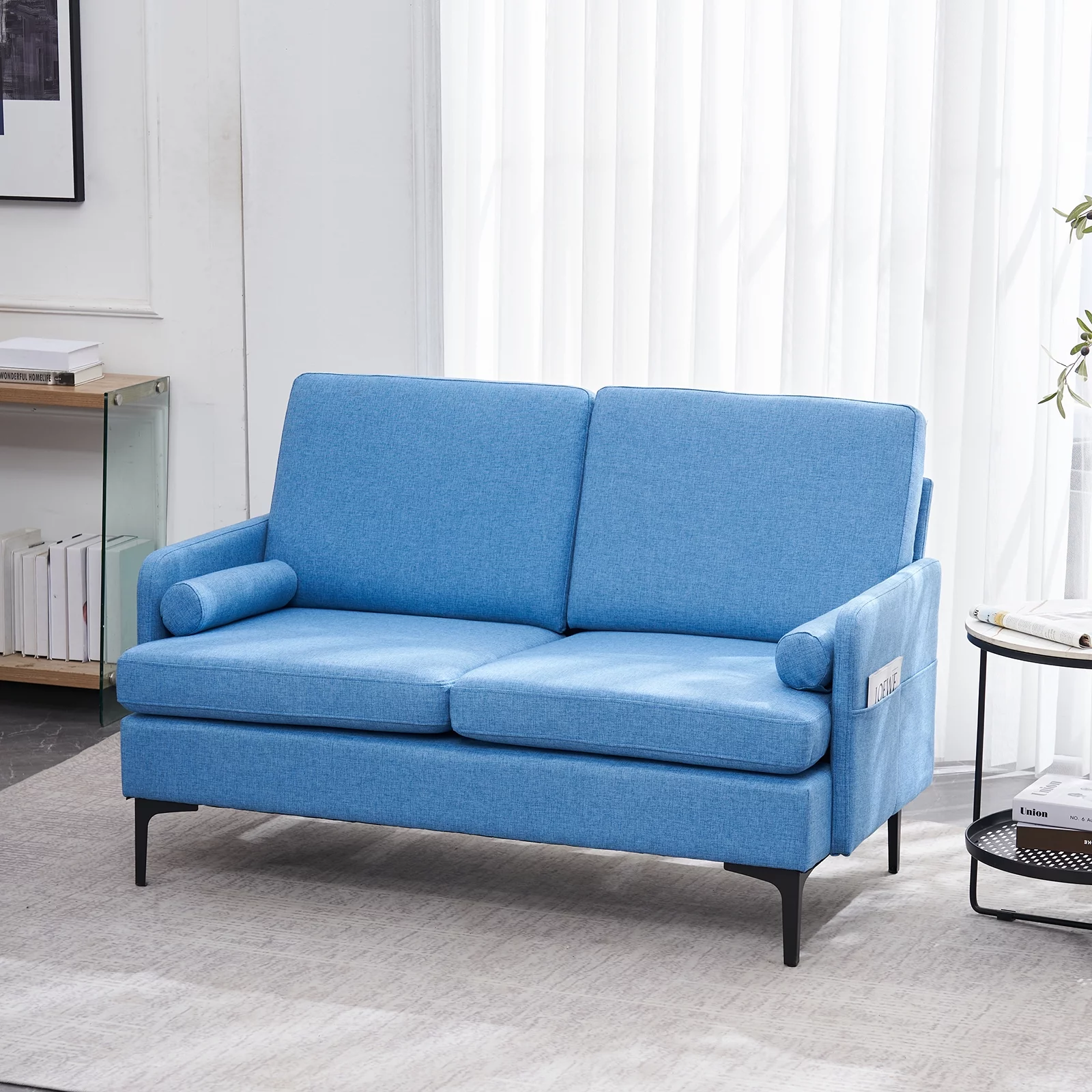 paproos Mid-Century Modern Love Seat,Small Couch for Small Space for Living Room,Bedroom,Apartment,Studio