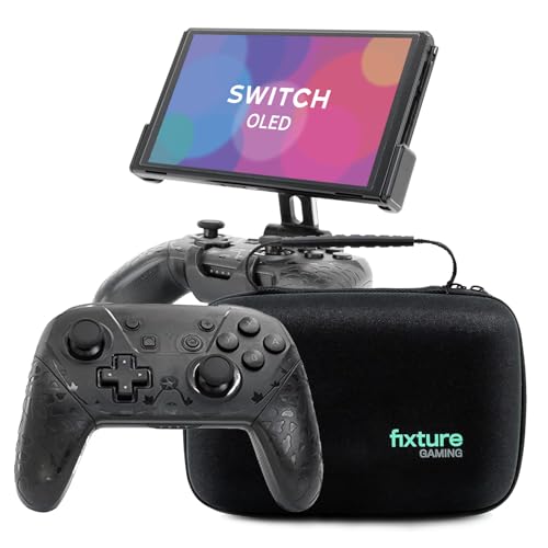 Fixture S1 Ultra Bundle Gaming Console Monitor Mount and Game Controller Compatible with Nintendo Switch, Adjustable Video Game Holder Stand Clip, Includes Carrying Case