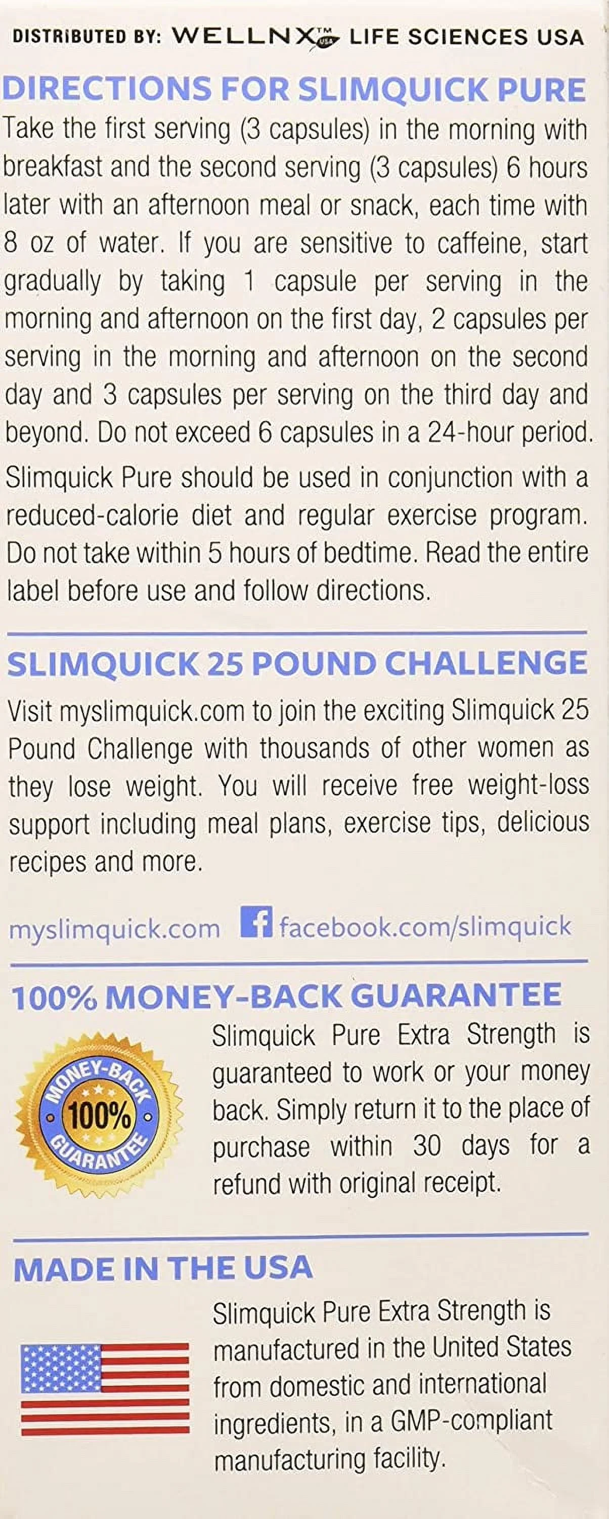 SlimQuick Pure Keto Dietary Supplement Extra Strength Caplets 60 Ct