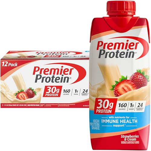 Premier Protein Protein Shake, Cafe Latte, 30g Protein, 1g Sugar, 11 fl oz Pack of 12