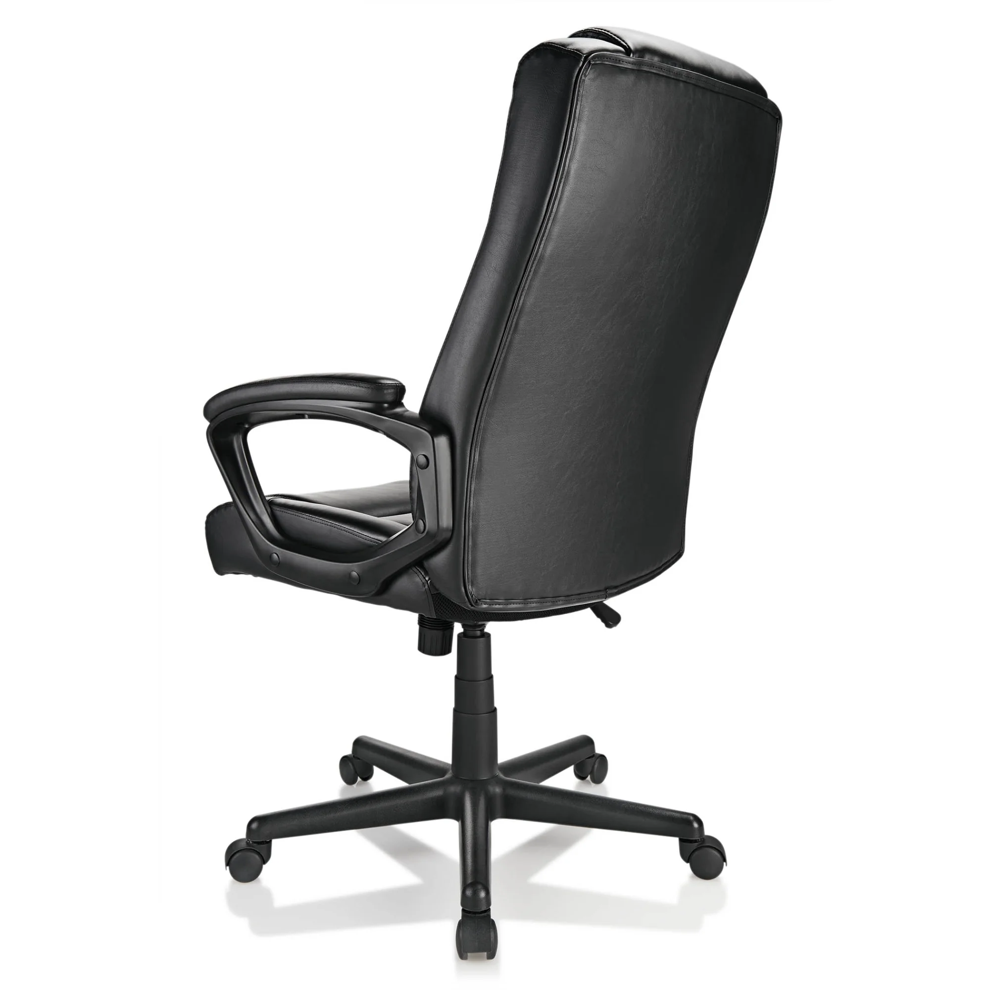 Realspace® Hurston Bonded Leather High-Back Executive Chair, Black, BIFMA Compliant