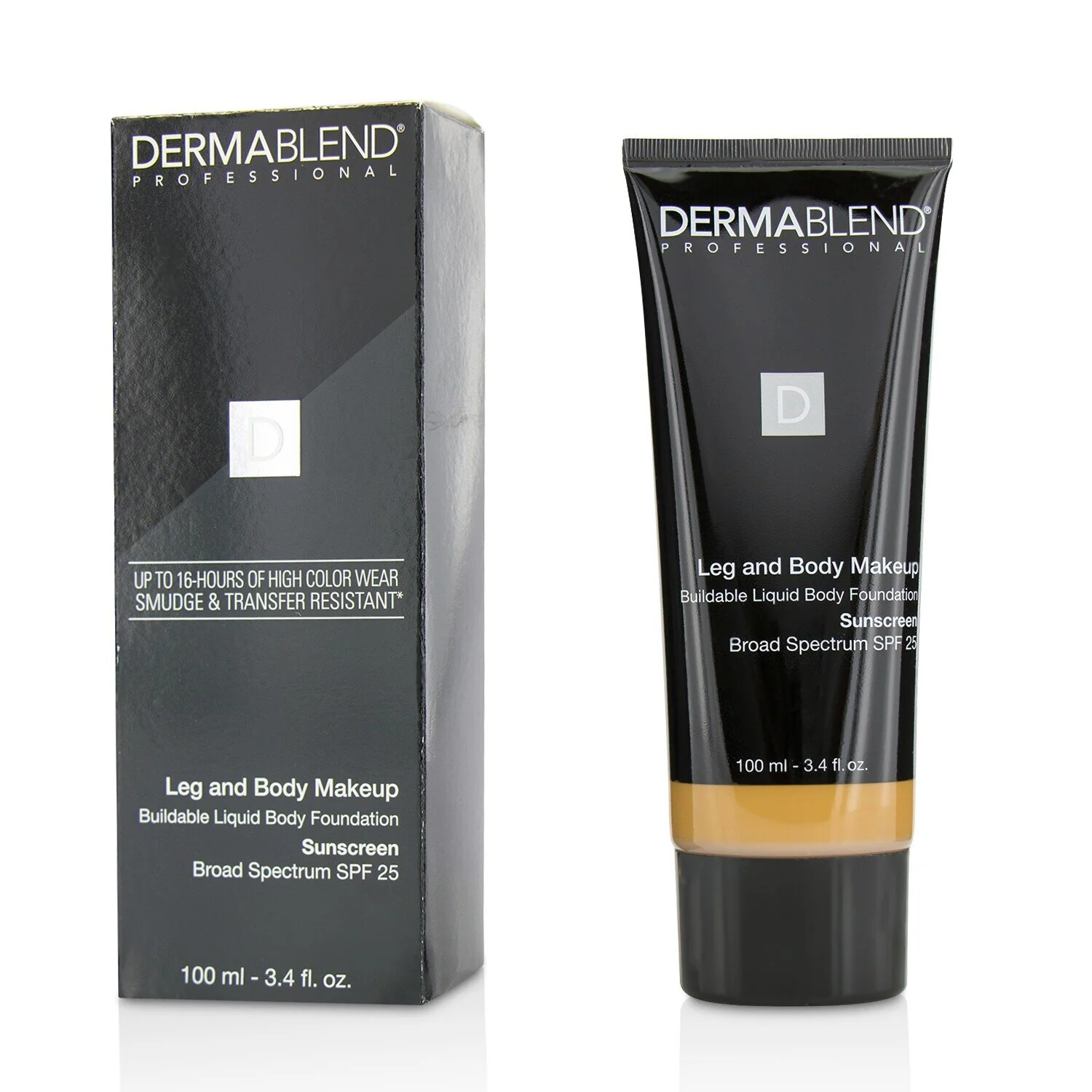 Dermablend Leg and Body Make Up Buildable Liquid Body Foundation Sunscreen Broad Spectrum SPF 25 - #Deep Natural (Exp. Date 12/2022)  100ml/3.4oz