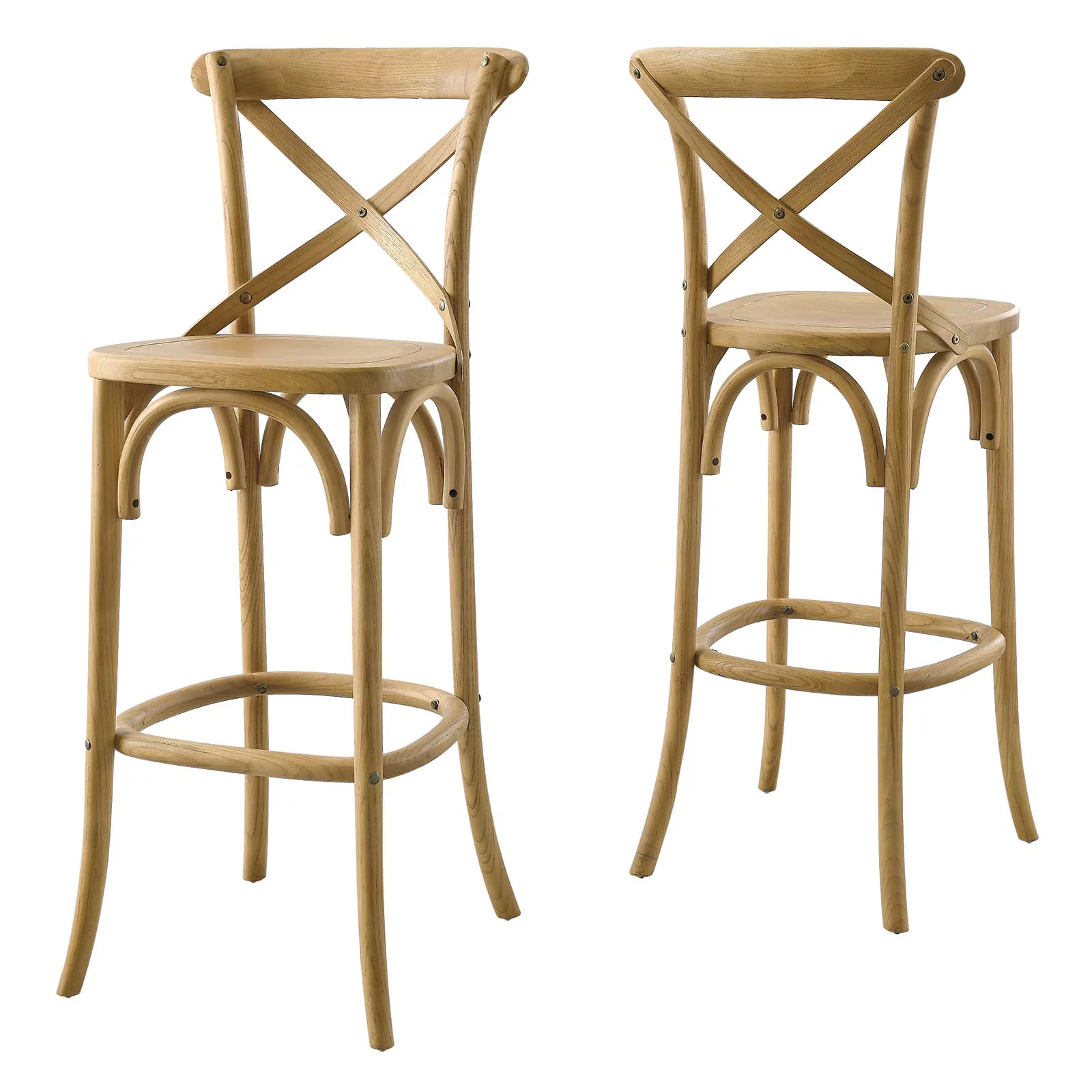 Modway Gear Bar Stool in Natural