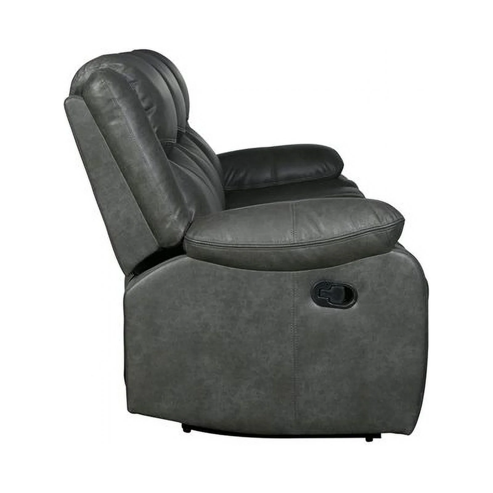 Titan Furnishings Transitional Faux Leather Reclining Sofa Set in Gray