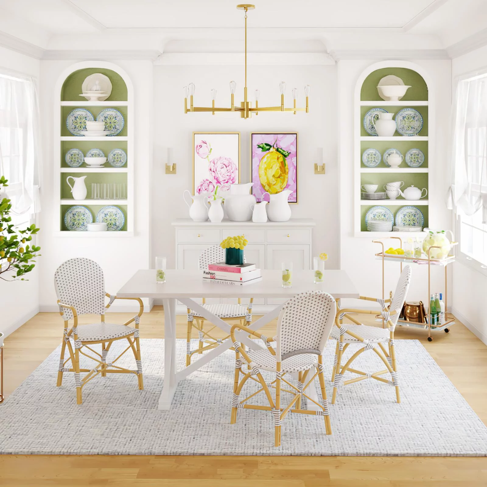 SEI Furniture Cardwell Farmhouse Dining Table in White