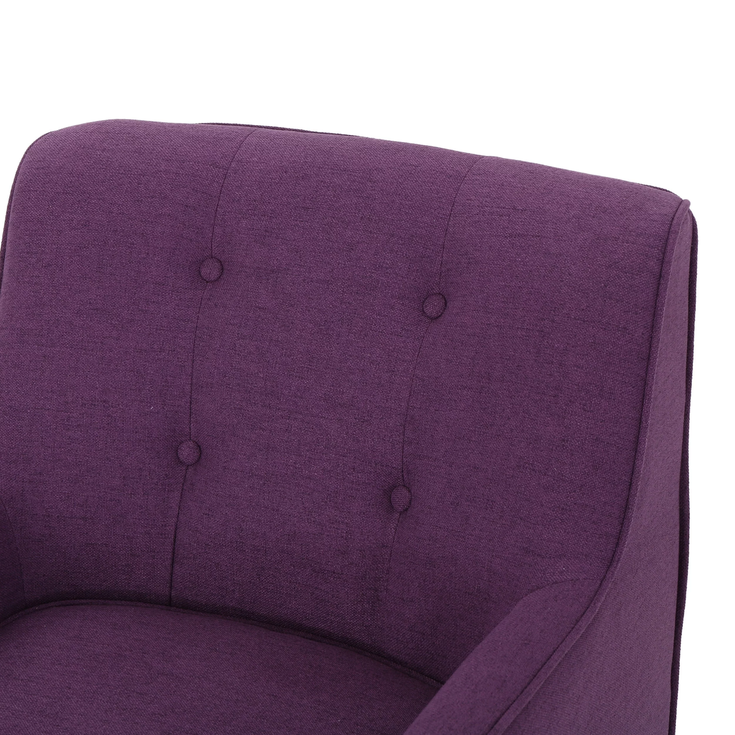 Noble House Ingrid Mid Century Fabric Arm Chair,Purple