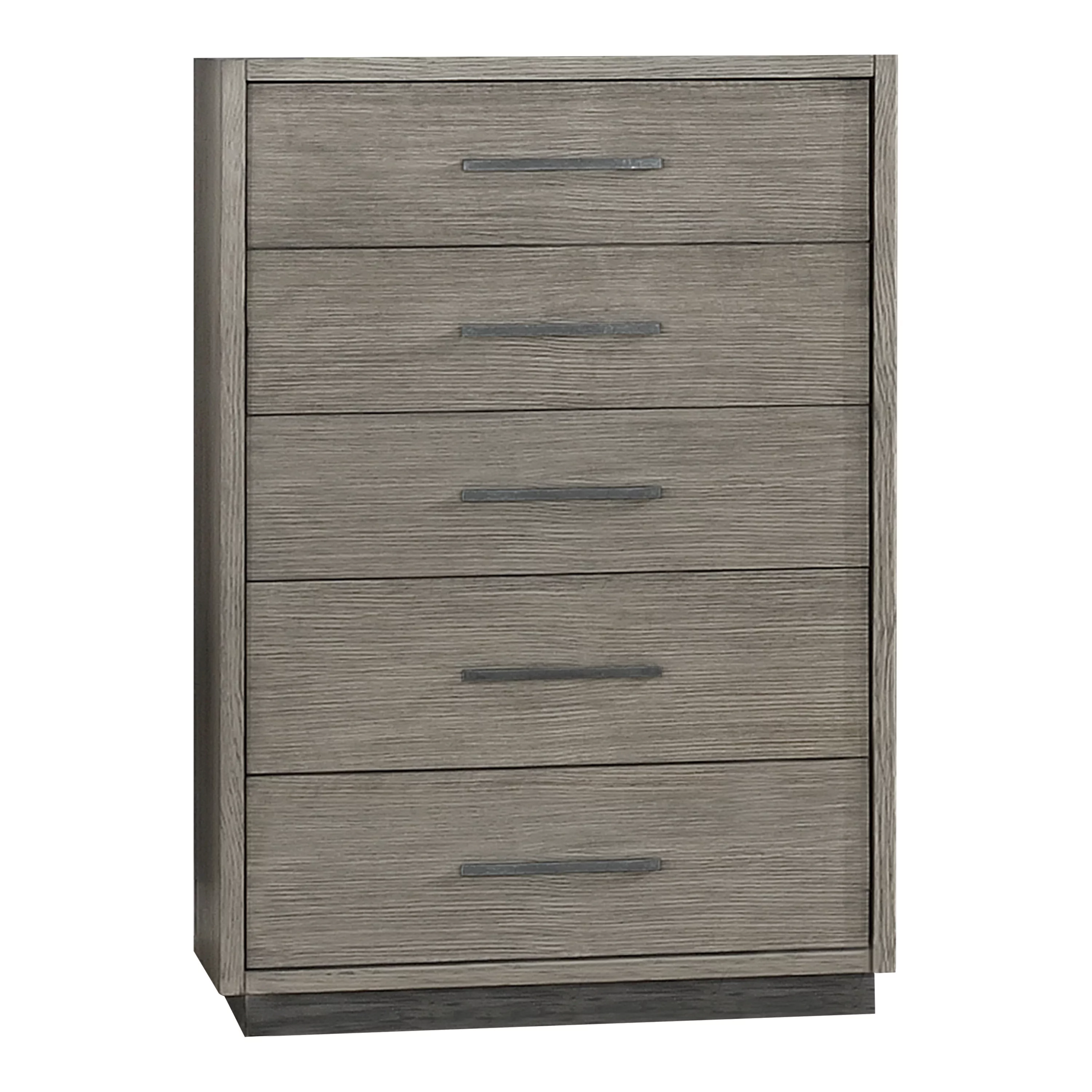Coaster Derbyshire Farmhouse Wood 5 Drawer Chest in Gray Oak