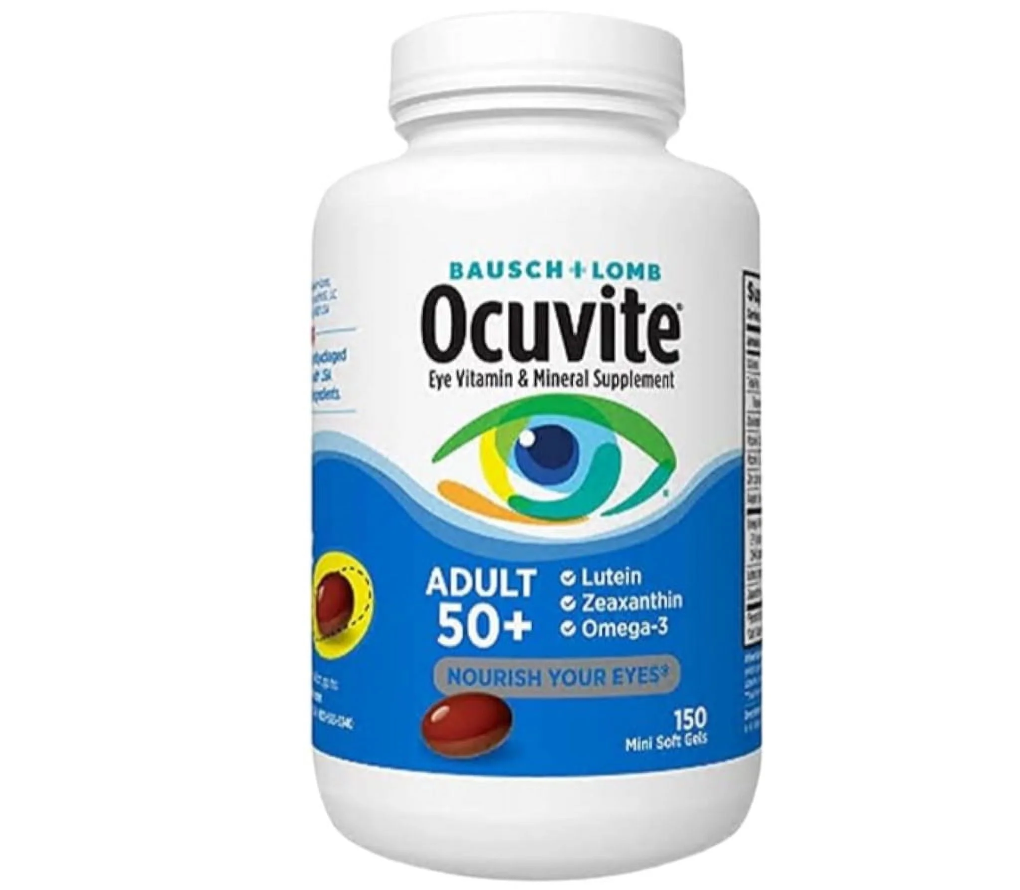 O-Cuvite Adult 50 + Eye Vitamin & Mineral Supplement, Contains Lutein & Zeaxanthin,Zinc, Vitamins C, D,E, Omega-3,Copper,150 Softgels