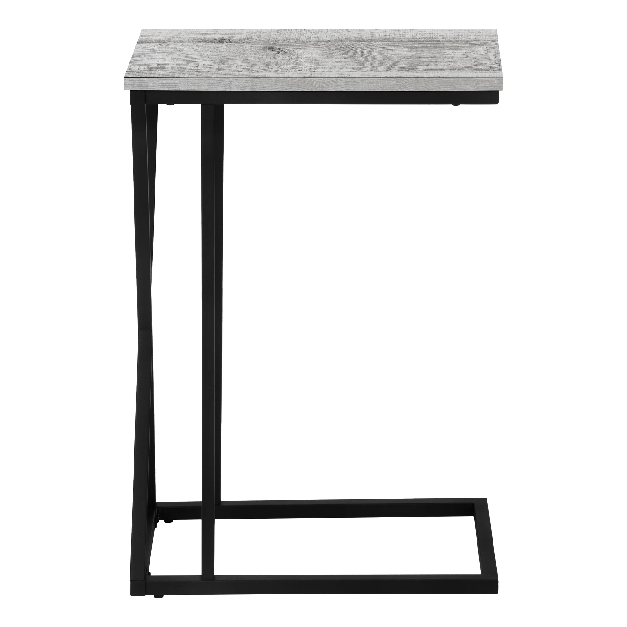 Accent Table C-shaped End Side Snack Living Room Bedroom Metal Grey