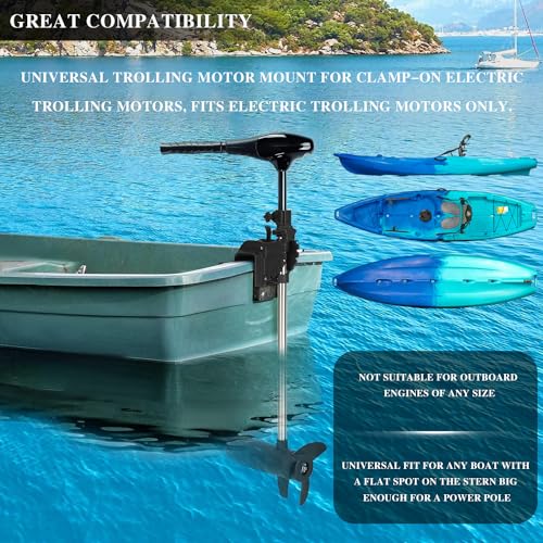 Universal Transom Trolling Motor Mount for Kayaks/Kayak Motor Mount, Universal Fit for Any Boat with A Flat Stern, For Electric Trolling Motors Only, Not for Outboard Engines of Any Size