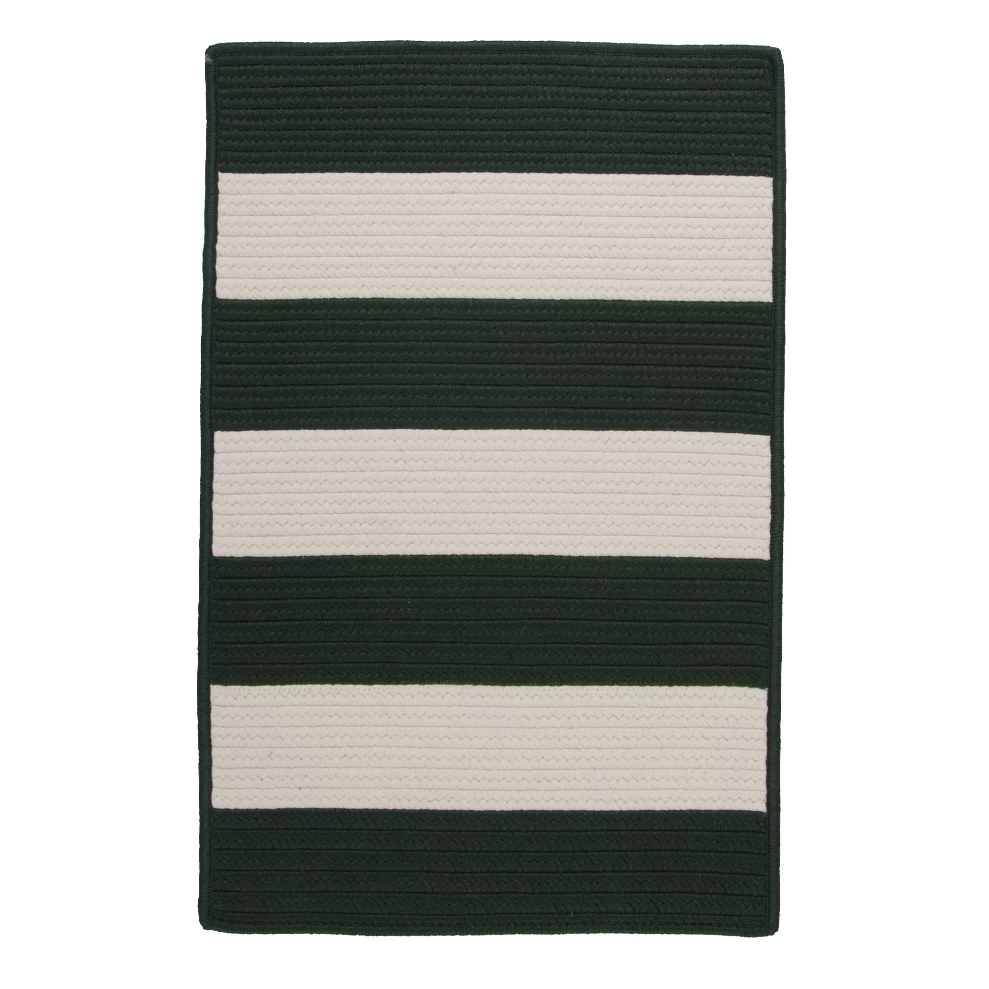 Colonial Mills 4' x 6' Green Striped All Purpose Handcrafted Reversible Rectangular Outdoor Area