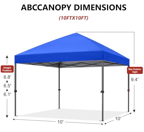ABCCANOPY Pop Up Canopy - Outdoor Patio Portable Canopy Tent Heavy Duty for Backyard and Deck with 4 Sandbags(White, 10x10)