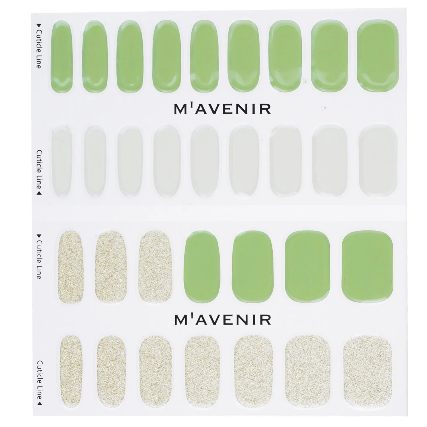 Mavenir Nail Sticker (Green) - # Brillante Deep Green Nail  32pcs