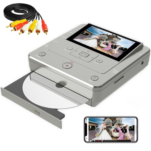 VHS to DVD Recorder - VCR/Camcorder/Tape/Player to USB Device/SD Card/HDD, Smart Phone WiFi to DVD/USB/SD/HDD Copy, Free APP Digital Converter【with 10 DVDs & AV Cable】