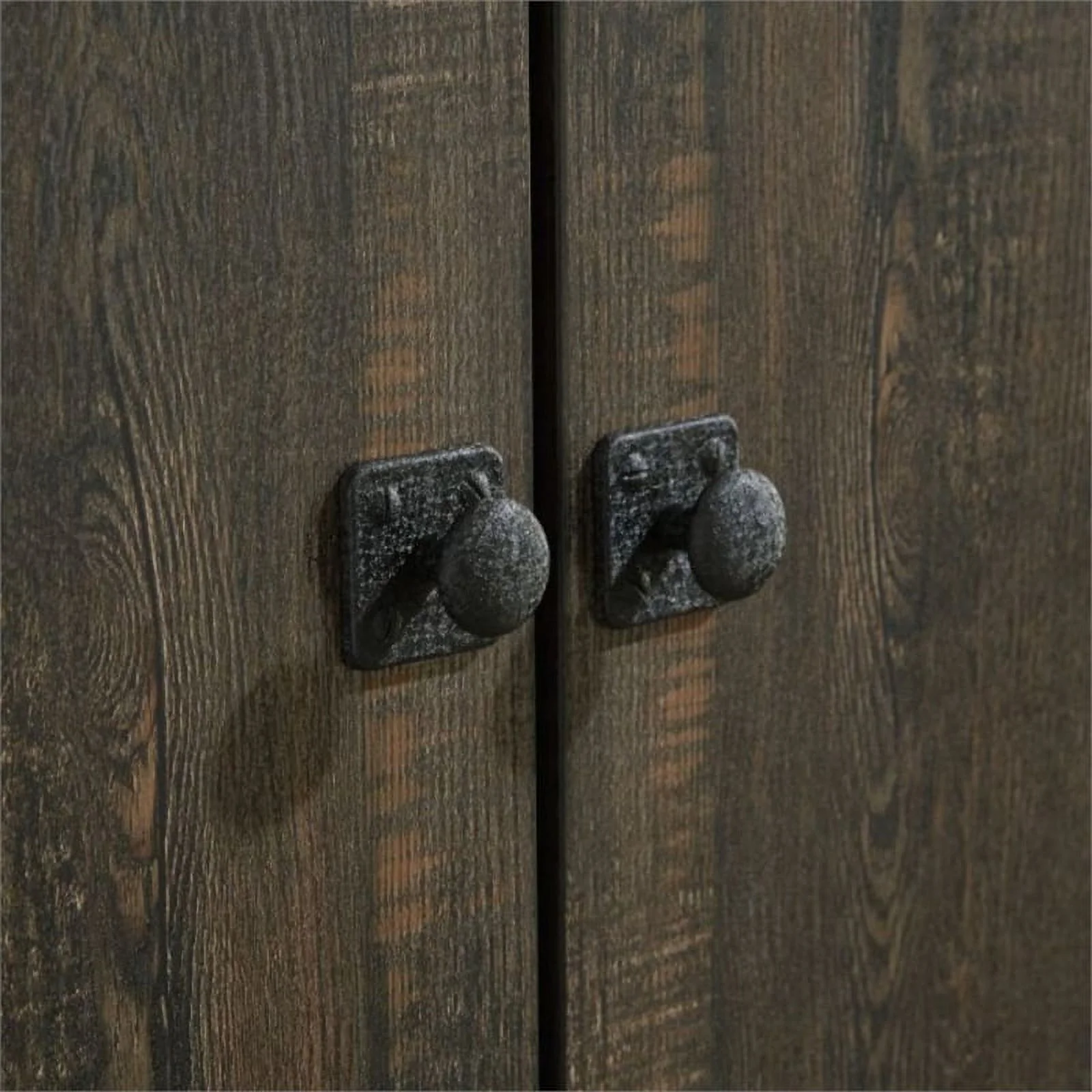 Home Square 2-Piece Set with Lateral File and Library Hutch in Carbon Oak