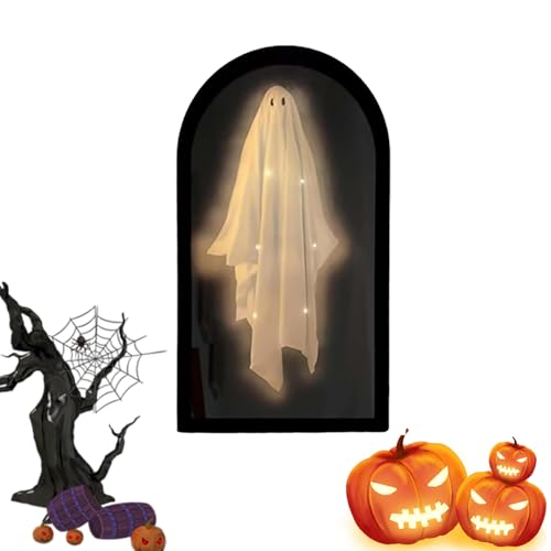 Novelty Ghost Mirror,Halloween Haunted Mirror with Creepy Eyes,Spooky Scary Ghosts for Halloween Decor Indoor, Bedroom Kitchen and Fireplace Decor
