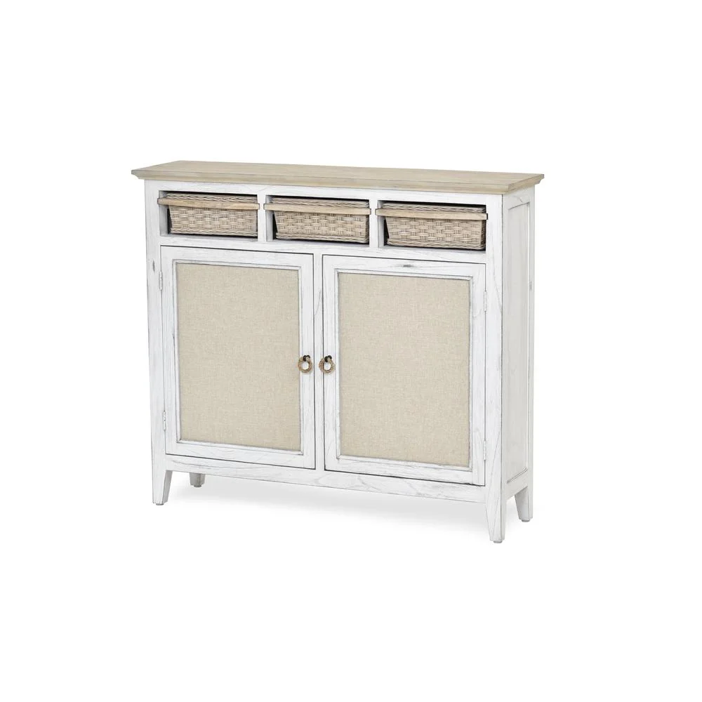 Sea Wind Florida Captiva Island 2-Door Wood Entry Cabinet in White/Light Brown