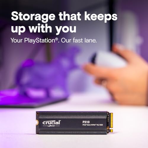 Crucial P310 1TB 2280 PCIe Gen4 3D NAND NVMe M.2 SSD – Up to 7,100 MB/s – Shift up to Gen4, with Acronis Offer, Internal Solid State Drive (PC) – CT1000P310SSD801