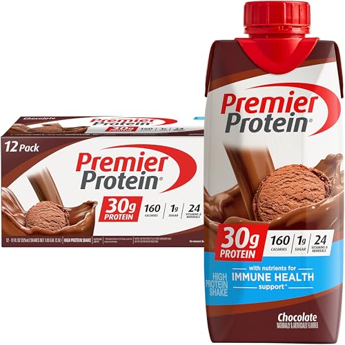 Premier Protein Protein Shake, Cafe Latte, 30g Protein, 1g Sugar, 11 fl oz Pack of 12