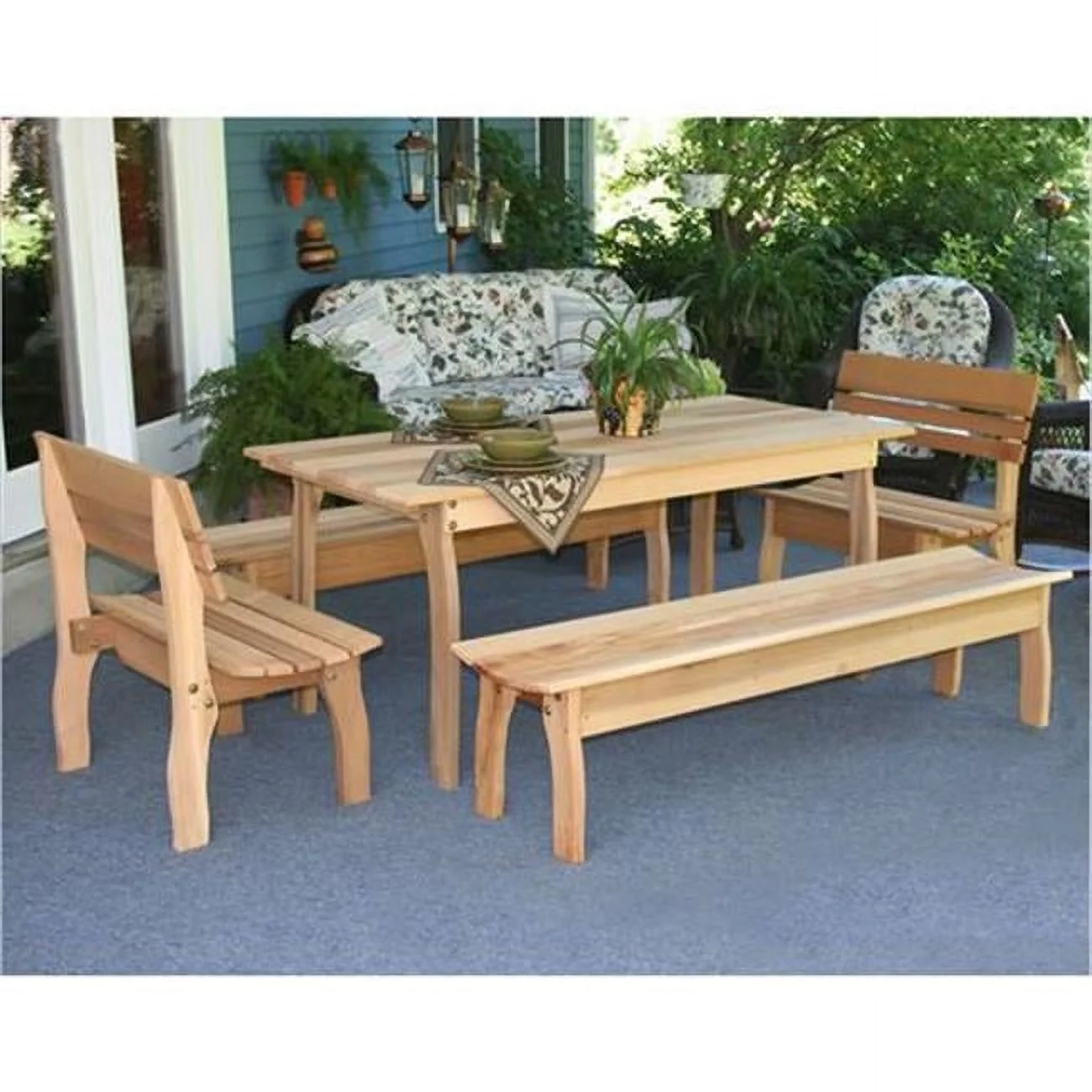 46 x 32 in. Cedar Gathering Dining Set