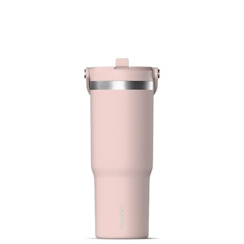 Hydrapeak Nomad 24 oz Tumbler with Handle and Straw Lid, Leakproof, Double Insulated, 24oz Cup Stainless Steel (Blush)