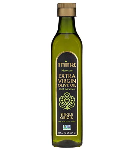 Mina Olive Oil Extra Virgin 33.8 Fl Oz, New Harvest, Polyphenol Rich Olive Oil for Cooking, Moroccan EVOO, Single Origin, Cold Extraction, Less than 0.2% Acidity, 1 L