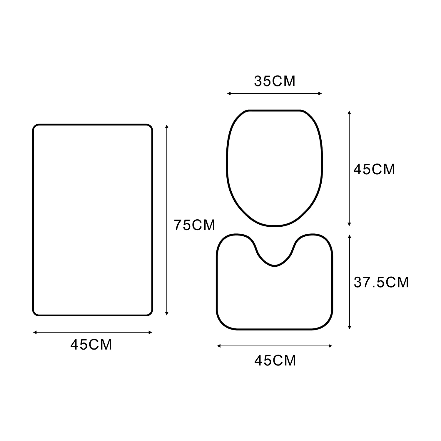 GOHAO Bakery Element Microfiber 3 Piece Bathroom Rugs Set Bath Rug Contour Mat and Toilet Lid Cover