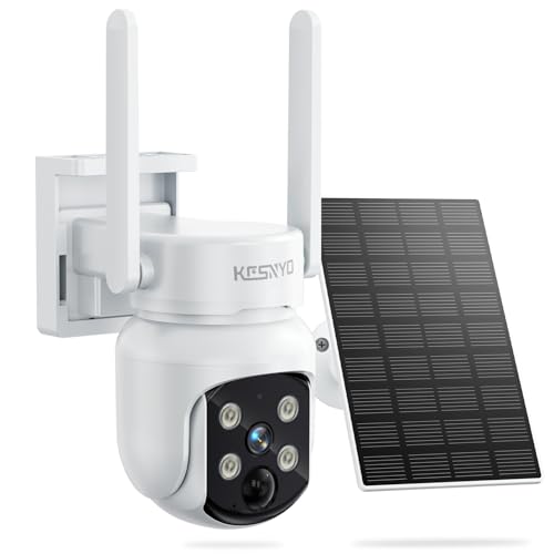 Solar Security Cameras Wireless Outdoor, 4MP Solar Powered, 4 Cam kit, Color Night Vision, 360° PTZ, 500G HDD Local Recording, No Monthly Fees
