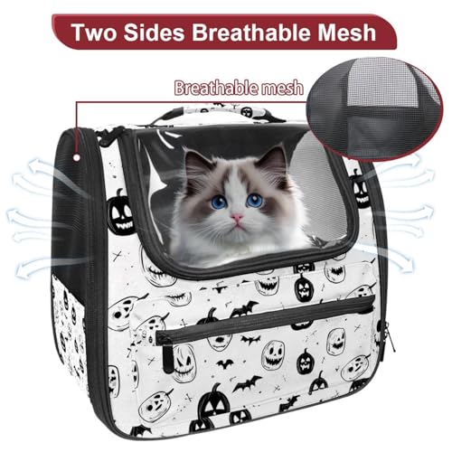Seamless Pattern of Halloween Pet Carrier Airline Approved Pet Carrier Bag Dog Carrier for Small Medium Cats Dogs Puppies Kitten