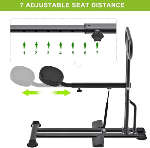 Kipika Squat Machine - Home Gym Workout Equipment for Total-Body Fitness - Low Impact Glute Leg Cardio Trainer with Ergonomic Multi-Grip Handle - 7 Position Seat Adjustment Durable Steel Construction