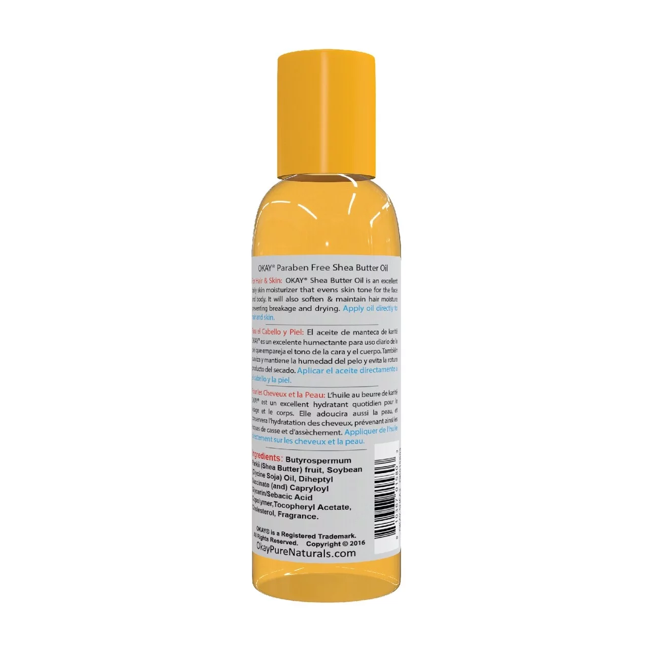 Okay Shea Butter Blended Oil for Skin & Hair-Naturally Rich in Vitamins A, E & F 2 Oz.,Pack of 6