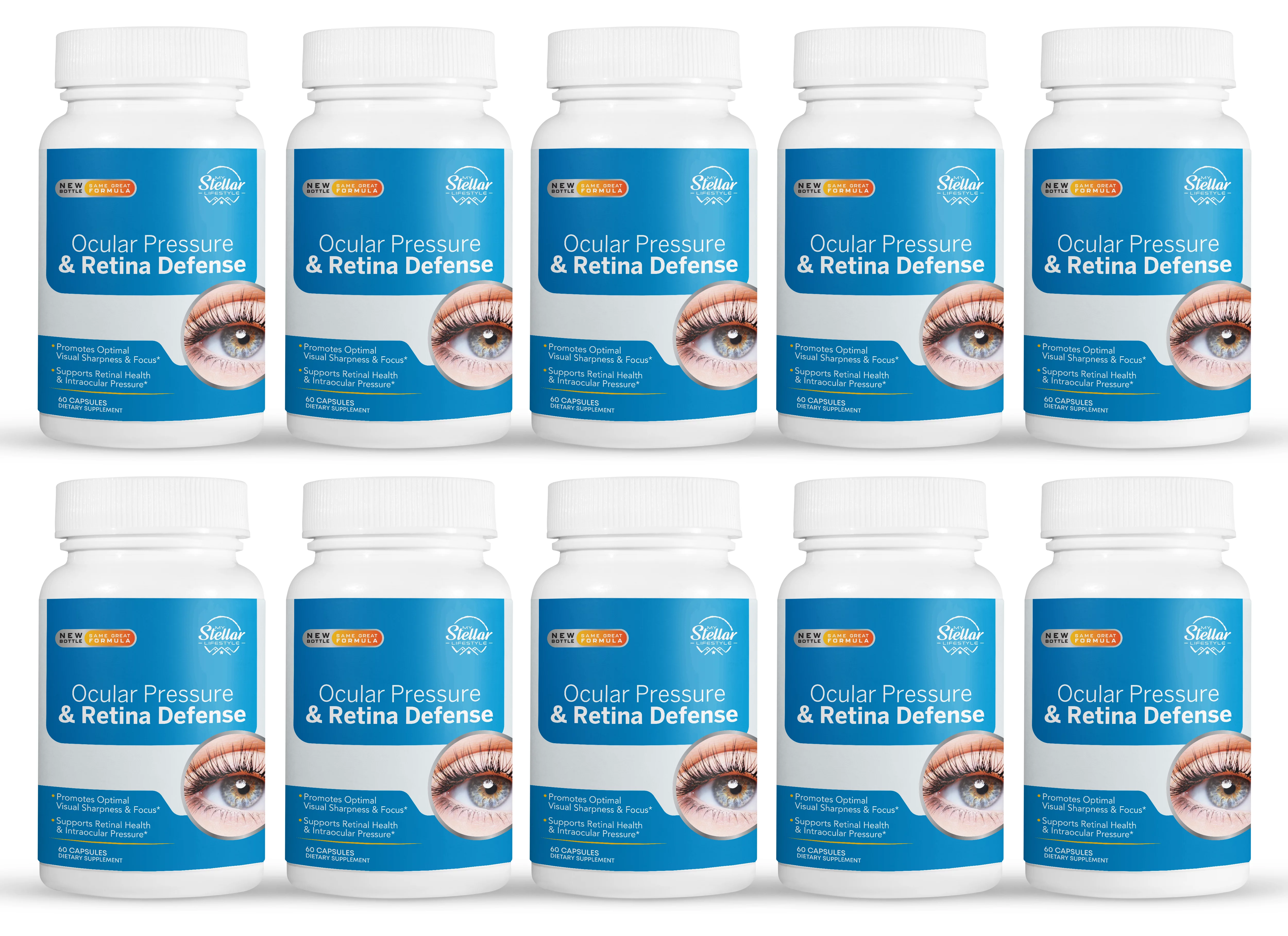 10 Pack Ocular Pressure & Retina Defense, support healthy intraocular pressure and retinal-60 Capsules x10