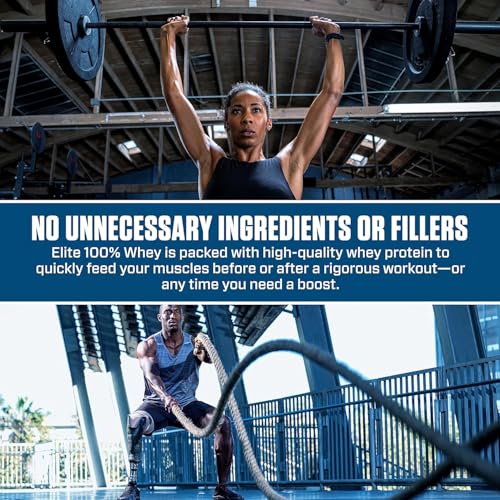 Dymatize Elite 100% Whey Protein Powder, Vanilla, 25g of Protein, 5.5g BCAAs, Less Than 140 Cal., Gluten Free, 2g Carb, 2g Sugar, 3g Fat (67 Servings)