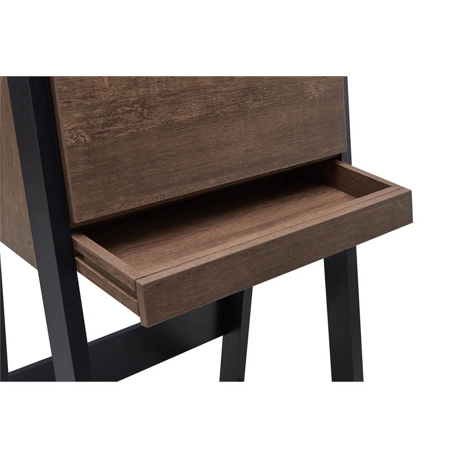 Urbanpro Modern Wood Secretary Desk in Walnut Oak Brown/Black