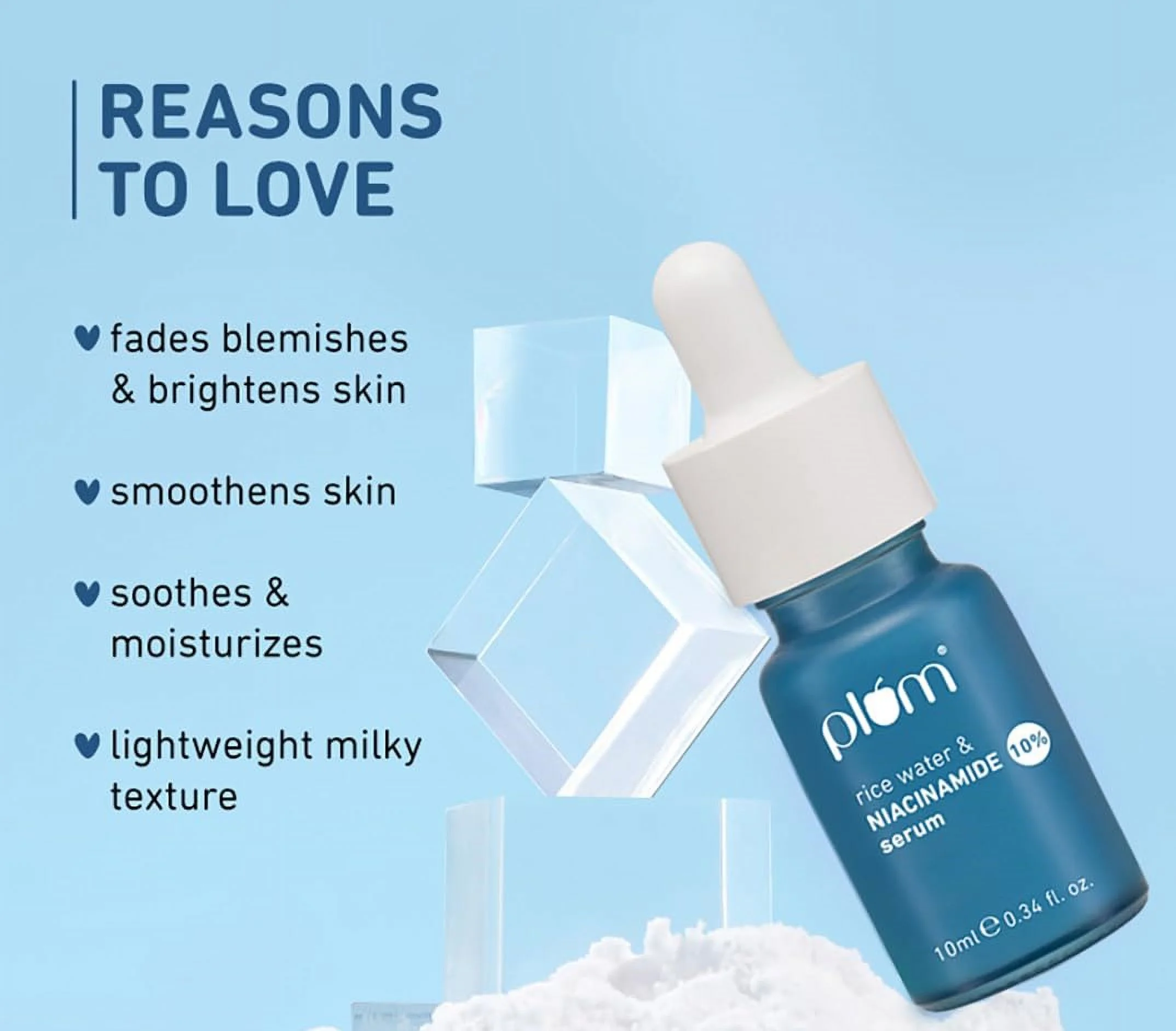 Plum 10% Niacinamide Face Serum | Brightens Skin | Clears Blemishes | Suits All Skin Types | 10 ml