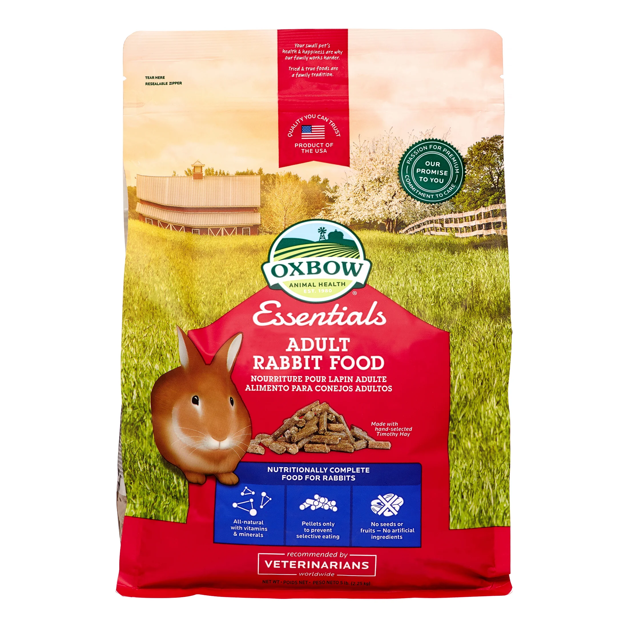 Oxbow Pet Products Essentials Bunny Basics Adult Dry Rabbit Food, 5 lbs.