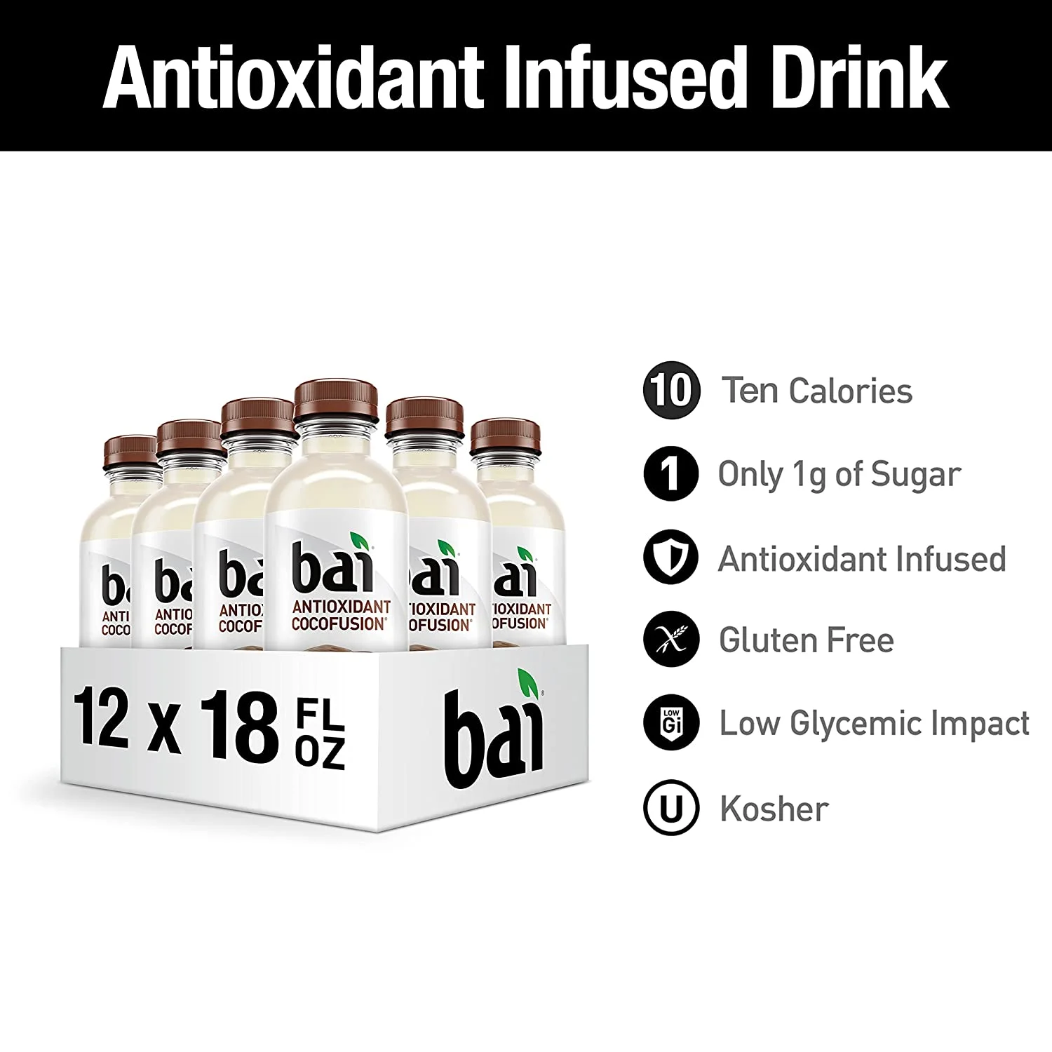 Bai Cocofusions Variety Pack, 18 fl oz bottles, 12 pack