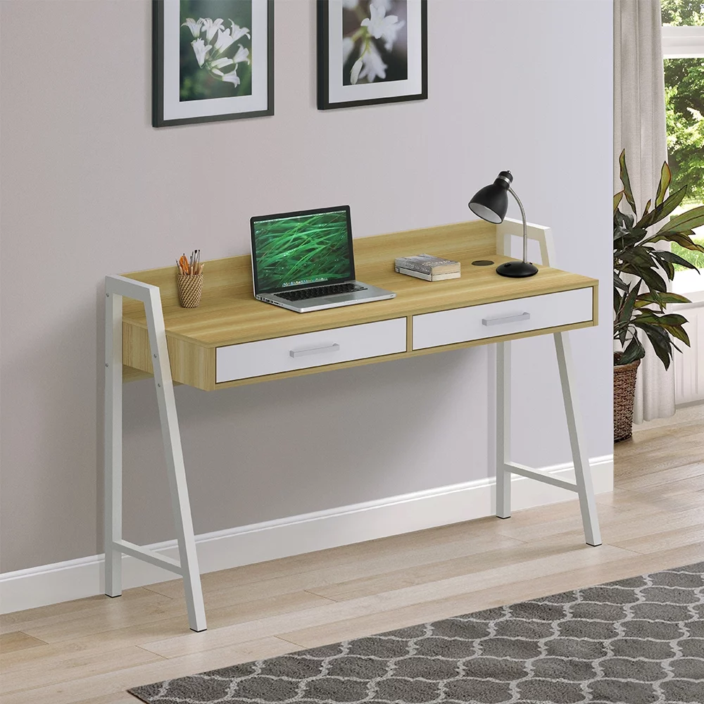 Saint Birch Fenton Metal White Writing Desk