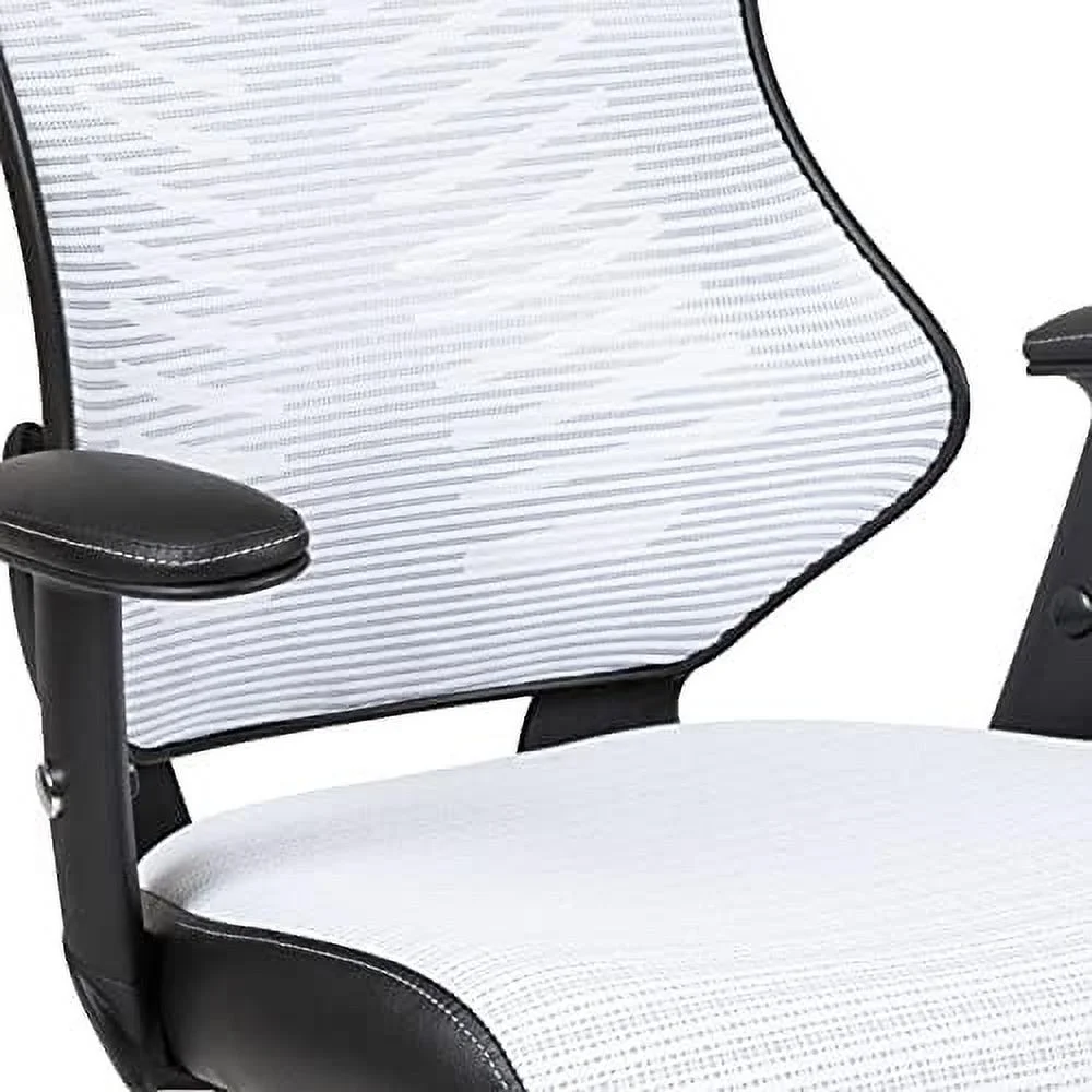 High Back Designer White Mesh Executive JOMA Office Chair - Adjustable Arms
